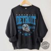 Vintage Style Football Detroit Shirt Sweatshirt Black Color