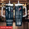 Houston Texans NFL Energy Nutrition Facts 40oz Tumbler Custom Name