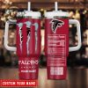 Custom Name Atlanta Falcons NFL Energy Nutrition Facts 40oz Tumbler With Handle