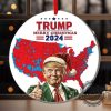 Trump I'll Be Home for Christmas 2024 Election Map Ornament