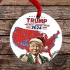 Trump I'll Be Home for Christmas 2024 Election Map Ornament