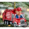 Personalized Trump Make America Great Again 2024 Garbage Truck Ornament