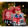 Personalized Trump Make America Great Again 2024 Garbage Truck Ornament