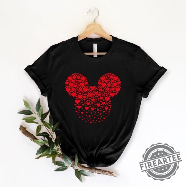 Mickey And Minnie Ears With Heart Tshirt For Valentines Day fireartee 1 1