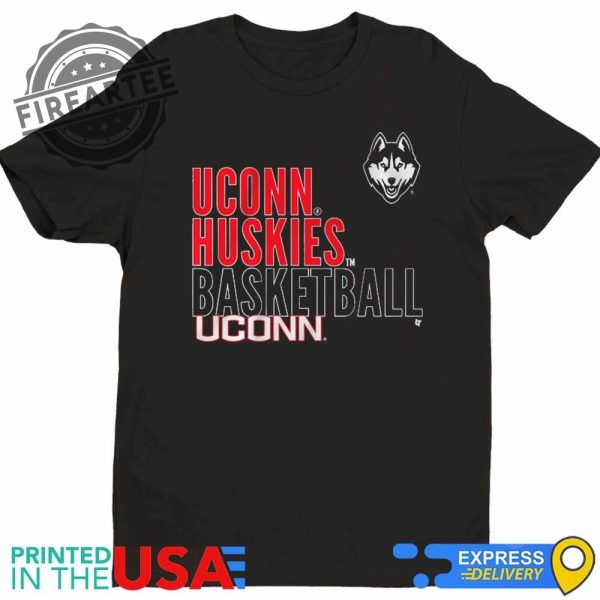 Uconn Basketball Text Logo Overlay Shirt fireartee 1 1