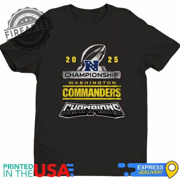 Washington Commanders Nfc 2025 Champions On The Hunt For Victory Shirt fireartee 1 2