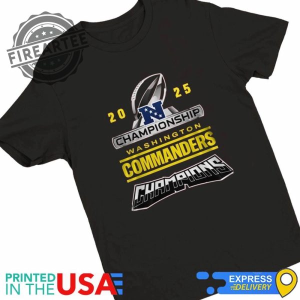 Washington Commanders Nfc 2025 Champions On The Hunt For Victory Shirt fireartee 1 5