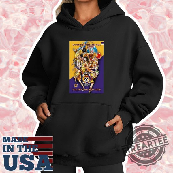 One Piece X Los Angeles Lakers Feb 28 2025 Game Night Collab Shirt