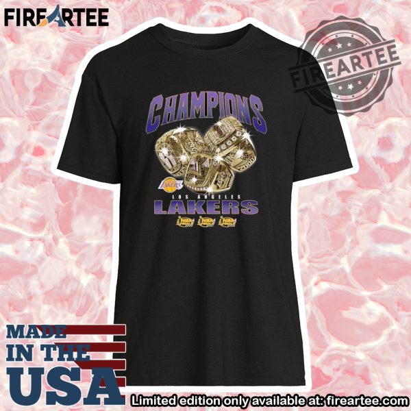 Nba Championship Rings Lakers Graphic Tshirt