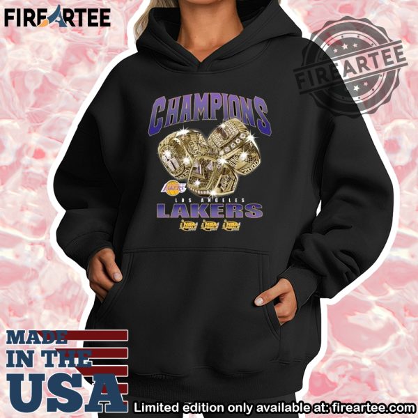 Nba Championship Rings Lakers Graphic Tshirt