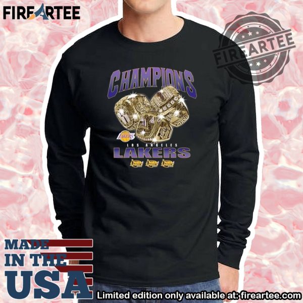 Nba Championship Rings Lakers Graphic Tshirt