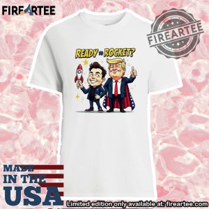 Ready To Rocket Elon Musk And Donald Trump Cartoon Tshirt