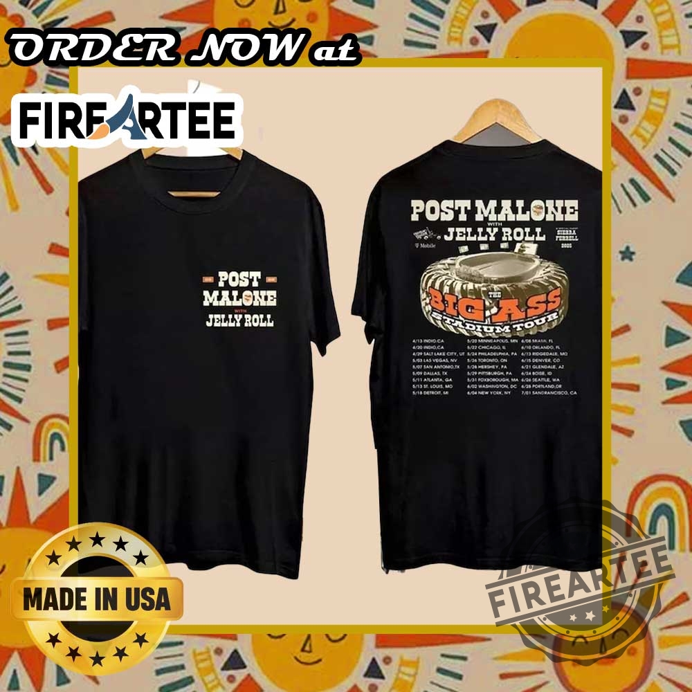 Vintage Post Malone Tour 2025 Tshirt 2 Sides Big Ass Stadium Concert Tee 3 Vintage Post Malone Tour 2025 T-Shirt – 2 Sides Big Ass Stadium Concert Tee