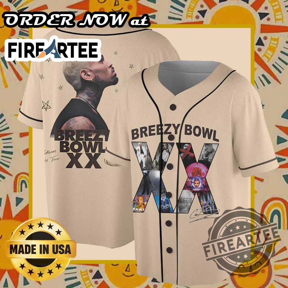 Chris Brown Tour Jersey 2025 Breezy Bowl Xx Concert Baseball Jersey 3 Chris Brown Tour Jersey 2025 – Breezy Bowl XX Concert Baseball Jersey