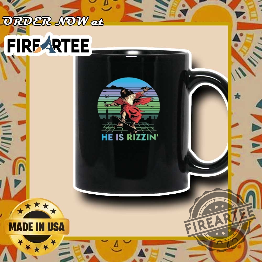 He Is Rizzin Funny Easter Day Jesus Riding Skateboard Tshirt 7 He Is Rizzin Funny Easter Day Jesus Riding Skateboard T-Shirt