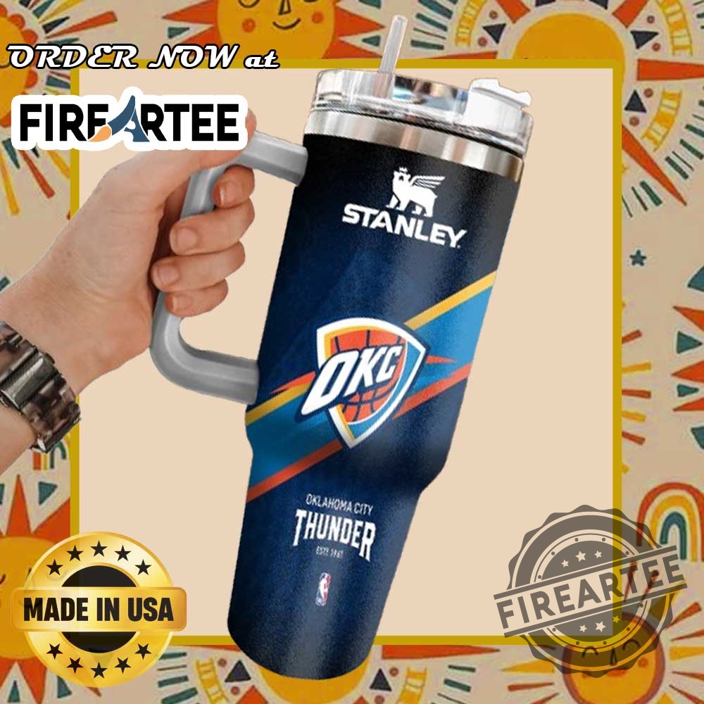 Okc Thunder Stanley Tumbler Nba Fan Travel Cup Made In Usa 3 OKC Thunder Stanley Tumbler – NBA Fan Travel Cup Made in USA