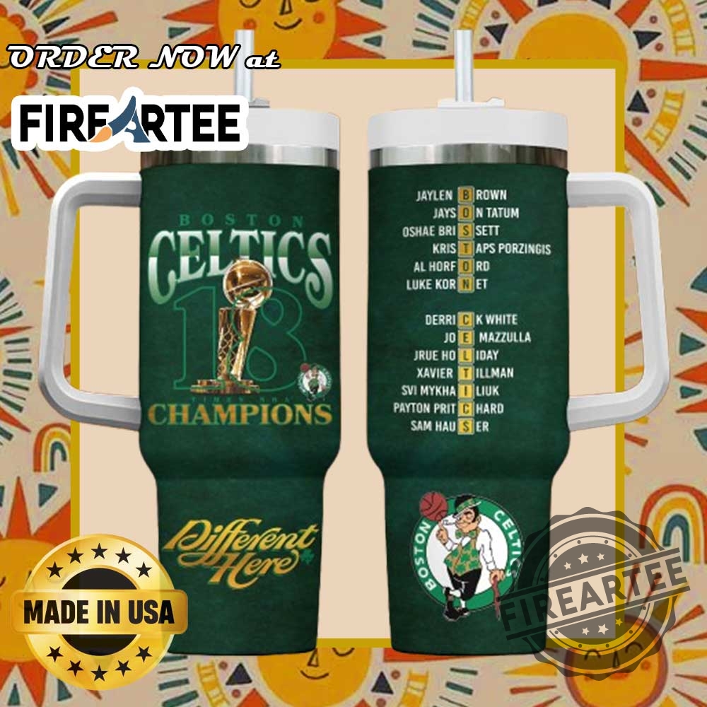 Boston Celtics 2025 Champions Tumbler Nba Team Roster Fan Cup Made In Usa
