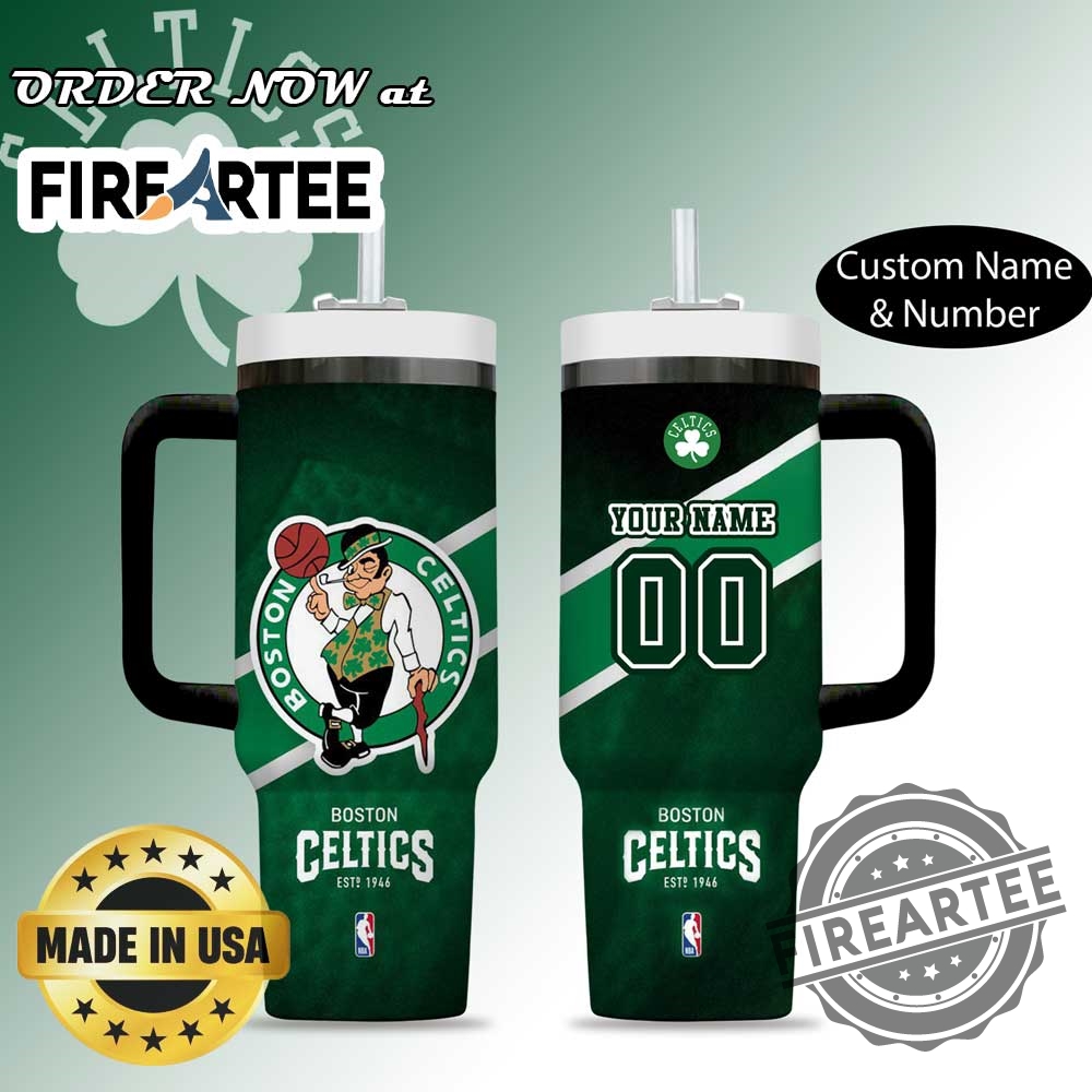 Boston Celtics Nba Tumbler Personalized Fan Cup With Custom Name