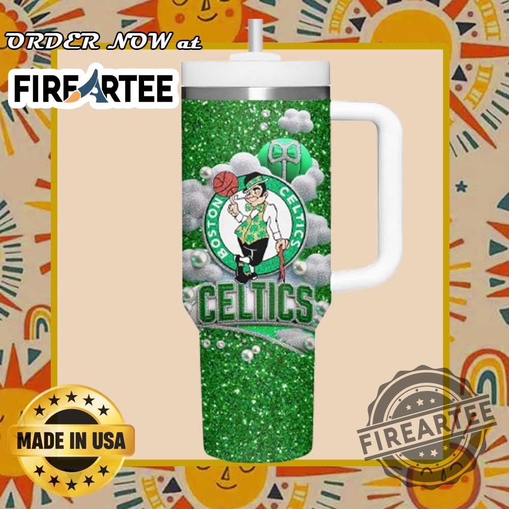 Boston Celtics Glitter Green Tumbler Shamrock Logo And Basketball Fan Cup 5 Boston Celtics Glitter Green Tumbler – Shamrock Logo and Basketball Fan Cup