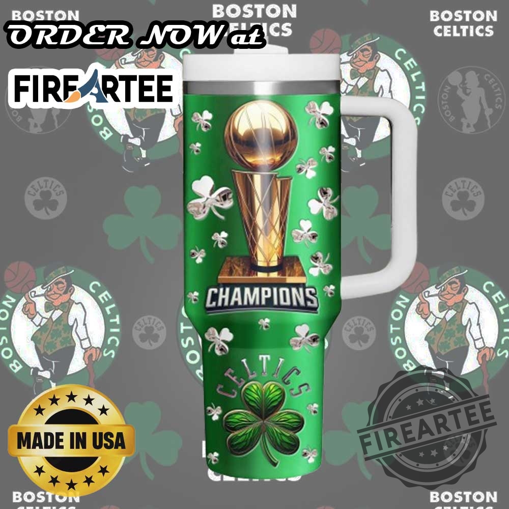 Boston Celtics 20232024 Nba Champions Tumbler Shamrocks And Championship Trophy 5 Boston Celtics 2023-2024 NBA Champions Tumbler Shamrocks and Championship Trophy