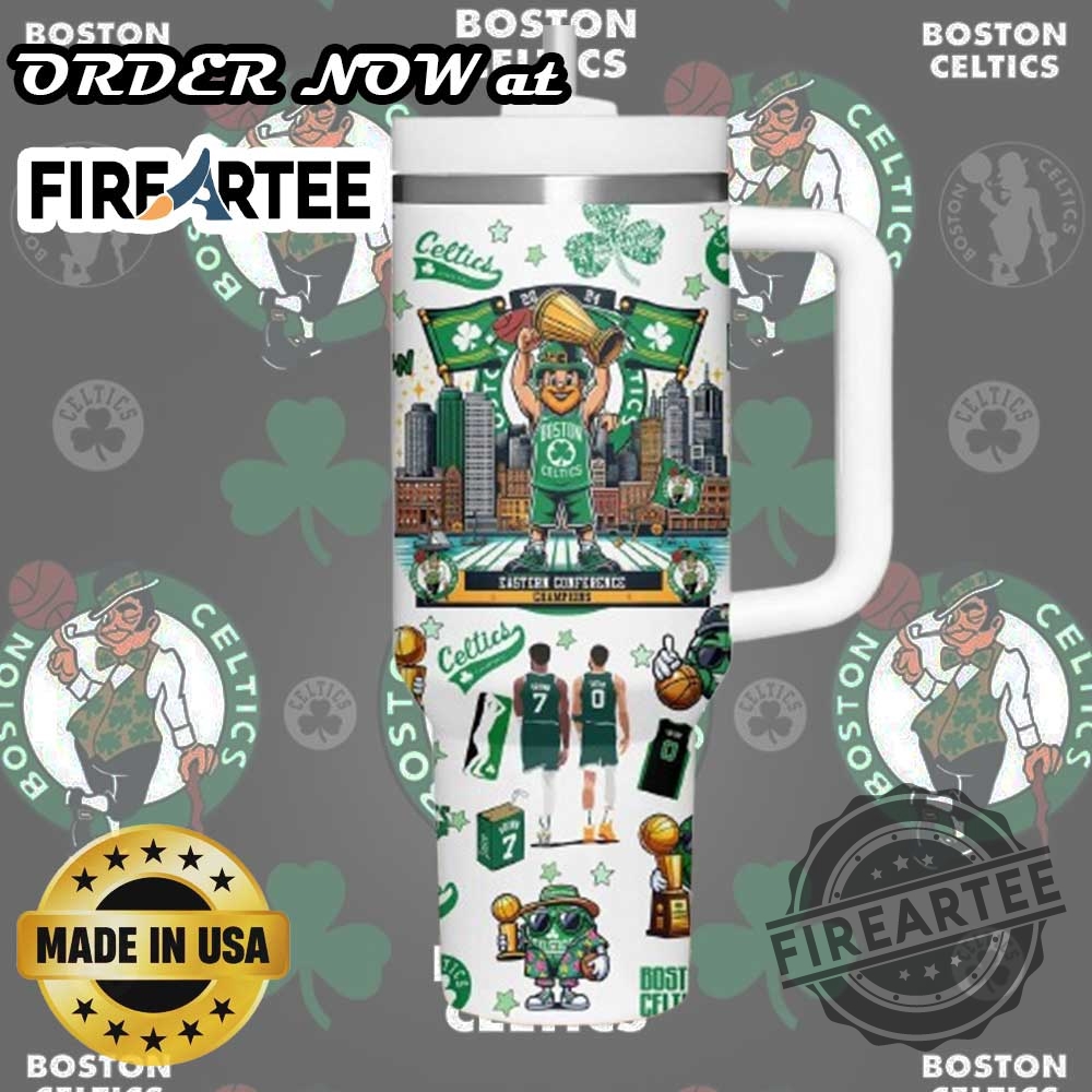 Boston Celtics Eastern Conference Champions Tumbler With Celtics Mascot And Team Graphics 5 Boston Celtics Eastern Conference Champions Tumbler with Celtics Mascot and Team Graphics