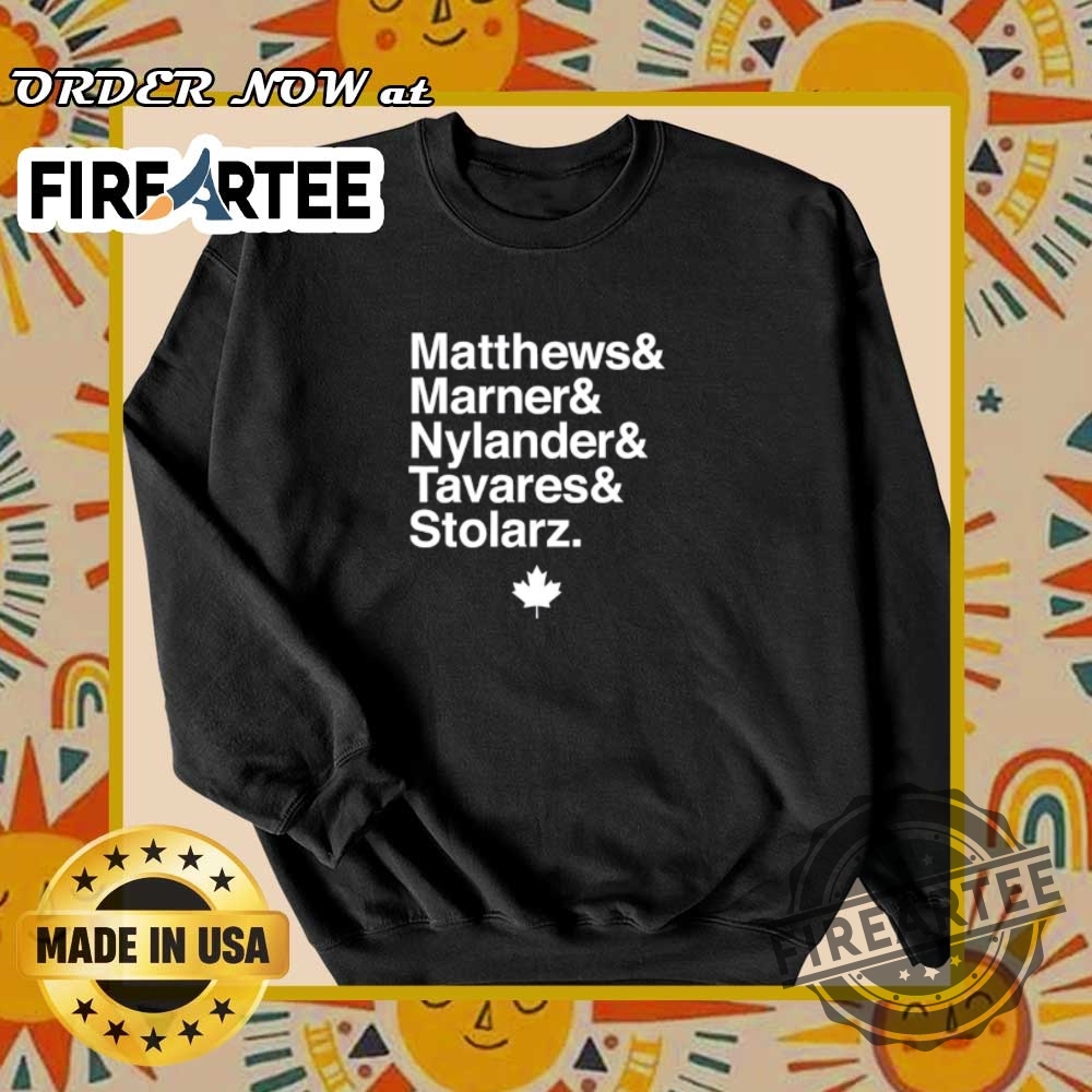 Toronto Maple Leafs Hockey Matthews And Marner And Nylander And Tavares And Stolarz Shirt 6 Toronto Maple Leafs Hockey Matthews and Marner and Nylander and Tavares and Stolarz shirt