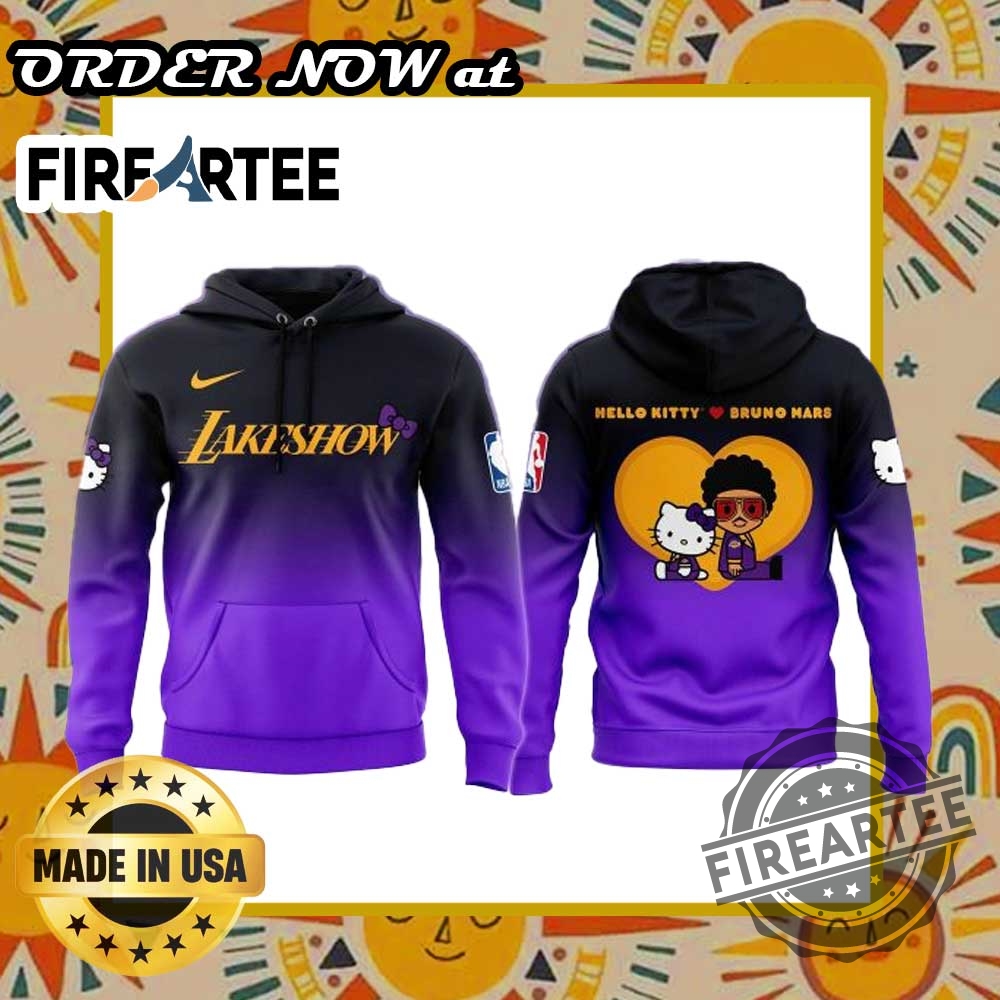 Los Angeles Lakers 2024 Bruno Mars Collab Hello Kitty Hoodie 3 Los Angeles Lakers 2024 Bruno Mars Collab Hello Kitty Hoodie