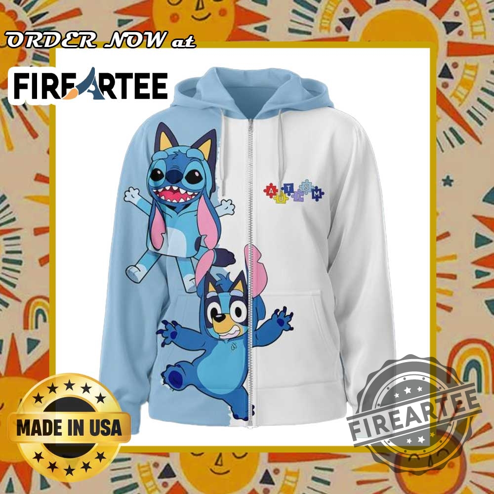 Bluey Autism Awareness Hoodie Wear Blue For Autism Awareness Support 4 Bluey Autism Awareness Hoodie – Wear Blue for Autism Awareness Support