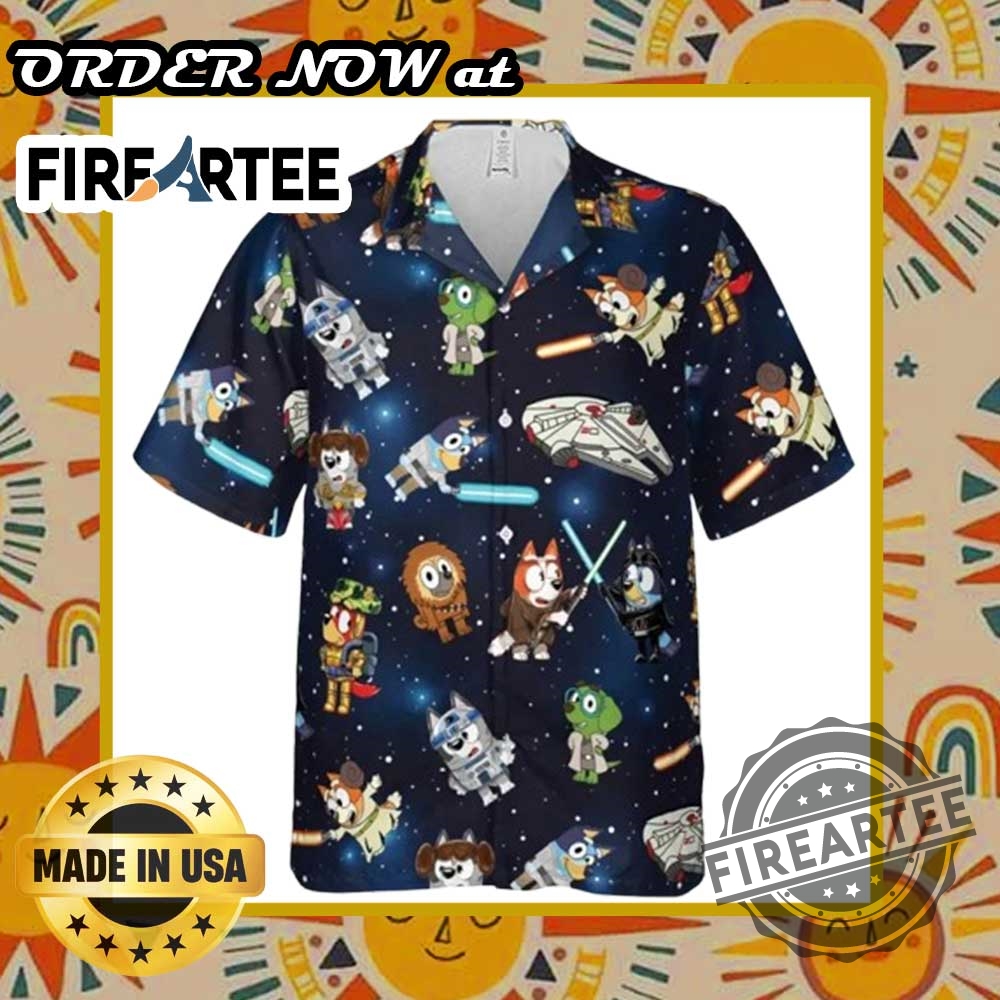 Bluey Star Wars Hawaiian Shirt Limited Edition Star Wars X Bluey Collection 4 Bluey Star Wars Hawaiian Shirt – Limited Edition Star Wars x Bluey Collection