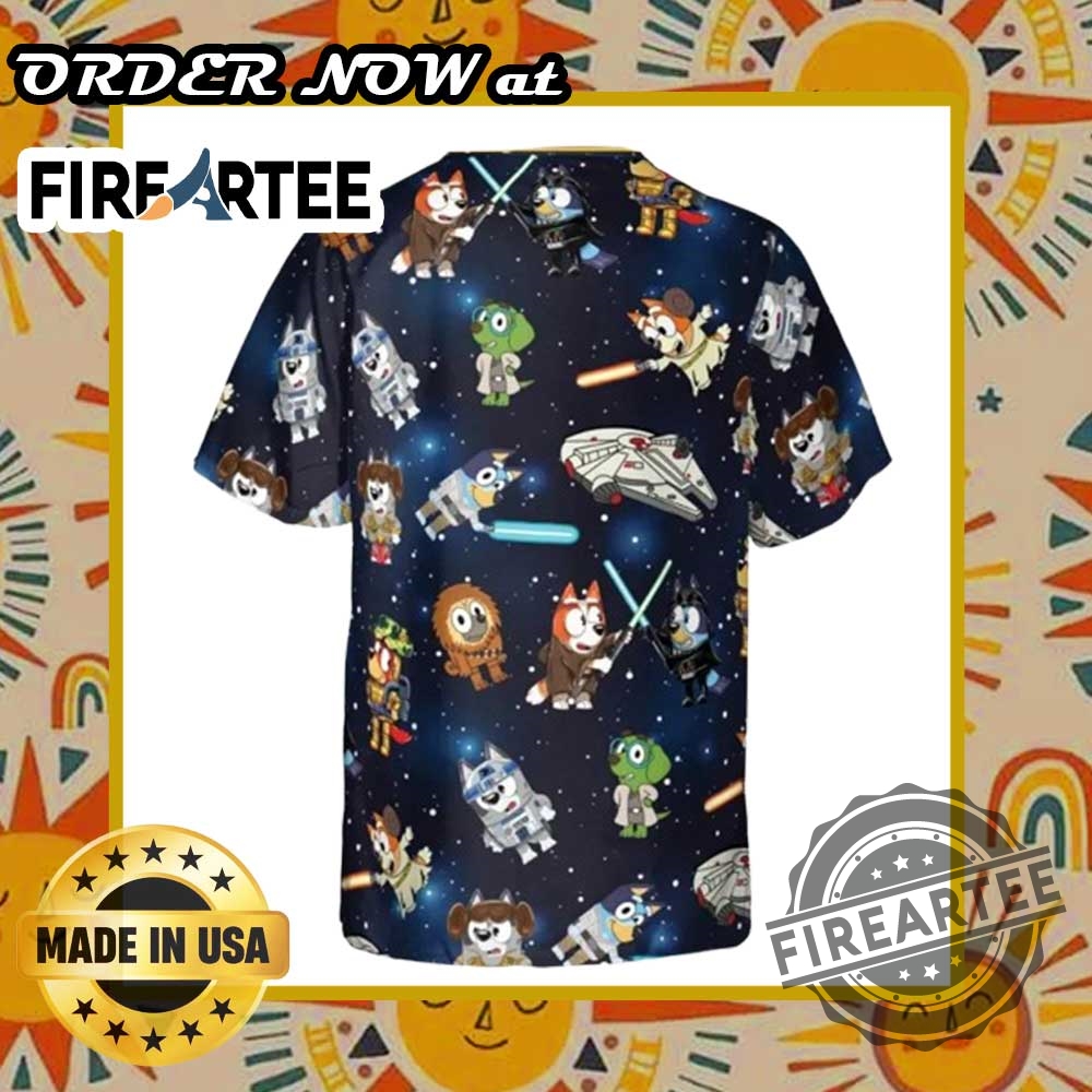 Bluey Star Wars Hawaiian Shirt Limited Edition Star Wars X Bluey Collection 5 Bluey Star Wars Hawaiian Shirt – Limited Edition Star Wars x Bluey Collection