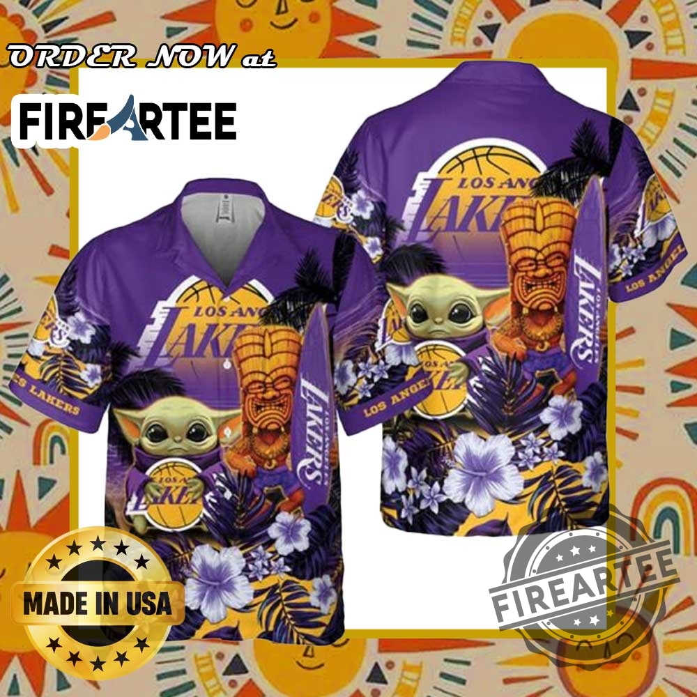 Los Angeles Lakers Hibiscus Flower Baby Yoda Hawaiian Shirt Nba X Star Wars Collection 3 Los Angeles Lakers Hibiscus Flower Baby Yoda Hawaiian Shirt – NBA x Star Wars Collection