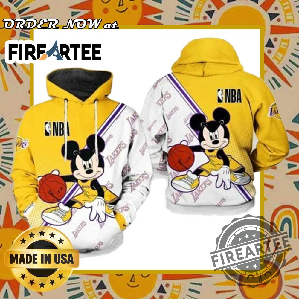 Nba Los Angeles Lakers Mickey Pullover Hoodie Disney X Lakers Collection 3 NBA Los Angeles Lakers Mickey Pullover Hoodie – Disney x Lakers Collection