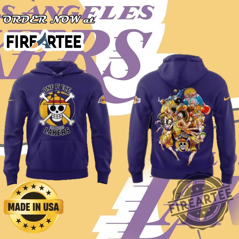 "Unique Character Apparel: Autism, Star Wars, Lakers, Hello Kitty Collection" 7 Los Angeles Lakers One Piece Night 2025 Purple Hoodie Nba X One Piece Special Edition