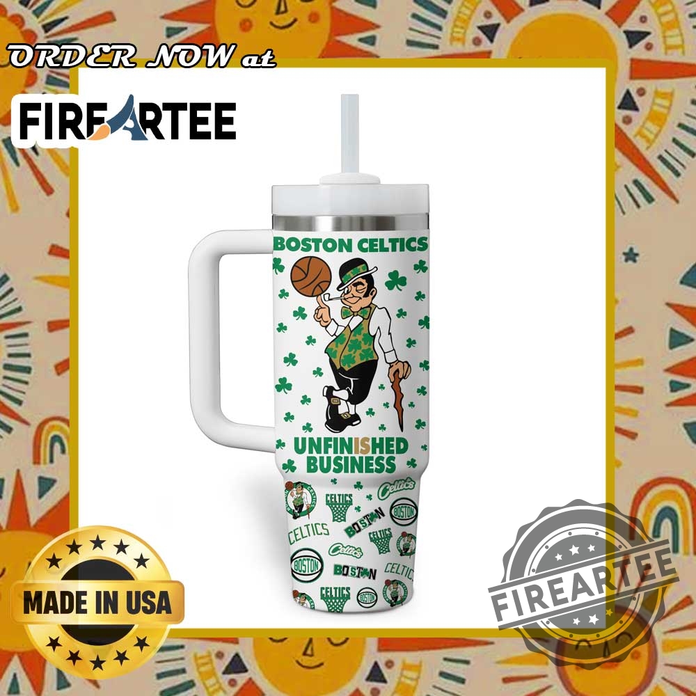 Boston Celtics Unfinished Business Travel Cup Diehard Fan Gift With Vintage Graphics And Straw 4 Boston Celtics Unfinished Business Travel Cup – Die-Hard Fan Gift With Vintage Graphics and Straw