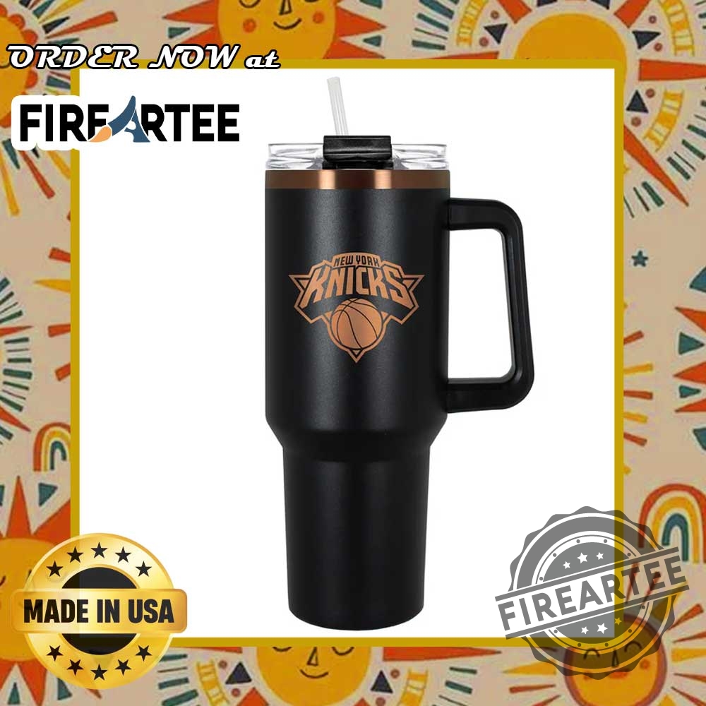 "Top Celtics and Knicks 2024 NBA Championship Tumblers for Fans" 4 Official New York Knicks Insulated Mug Matte Black Nba Tumbler With Handle