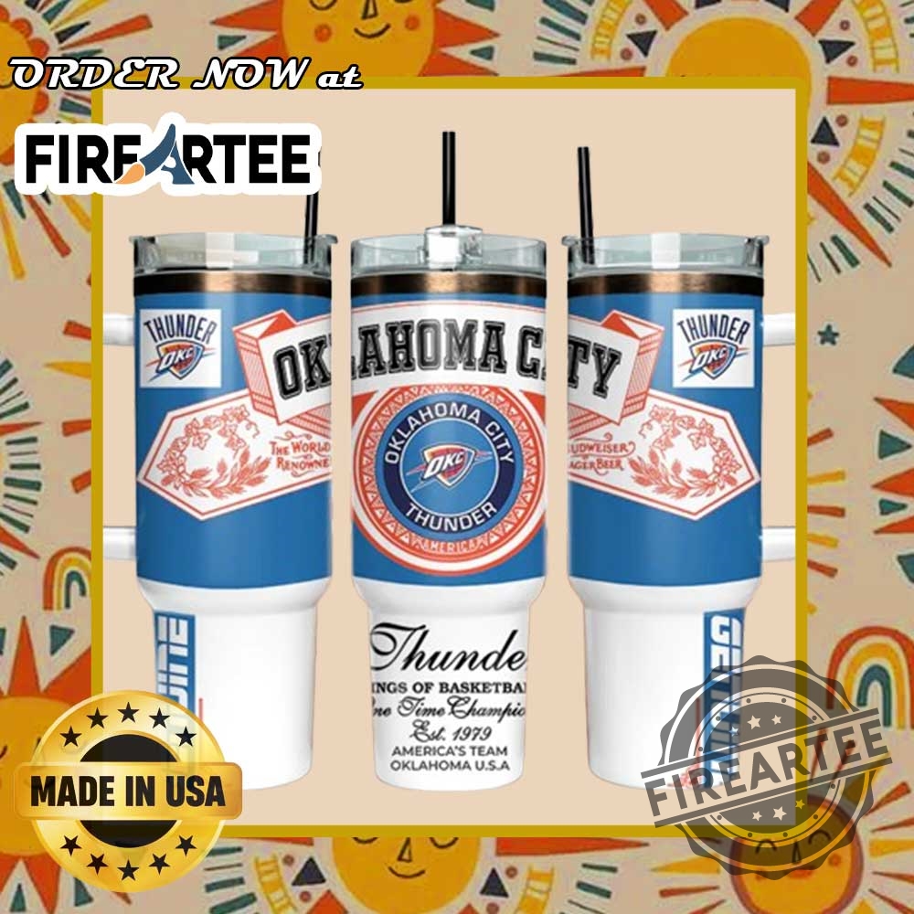 Oklahoma City Thunder Stanley Cup Style Tumbler Nba Travel Mug 3 Oklahoma City Thunder Stanley Cup Style Tumbler – NBA Travel Mug