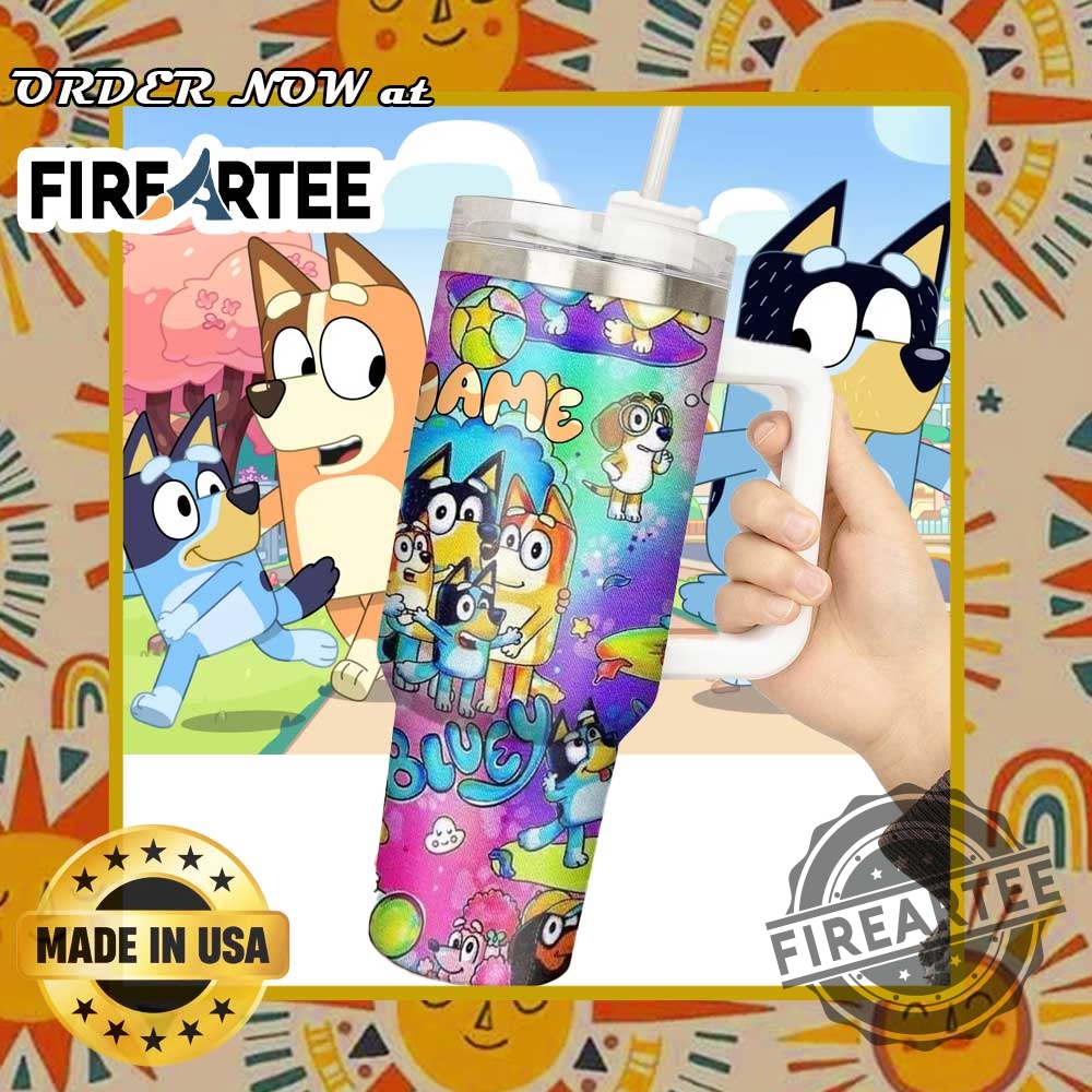 Bluey Tumbler Colorful Rainbow Kids Travel Mug With Handle And Cute Characters 4 Bluey Tumbler Colorful Rainbow Kids Travel Mug With Handle and Cute Characters