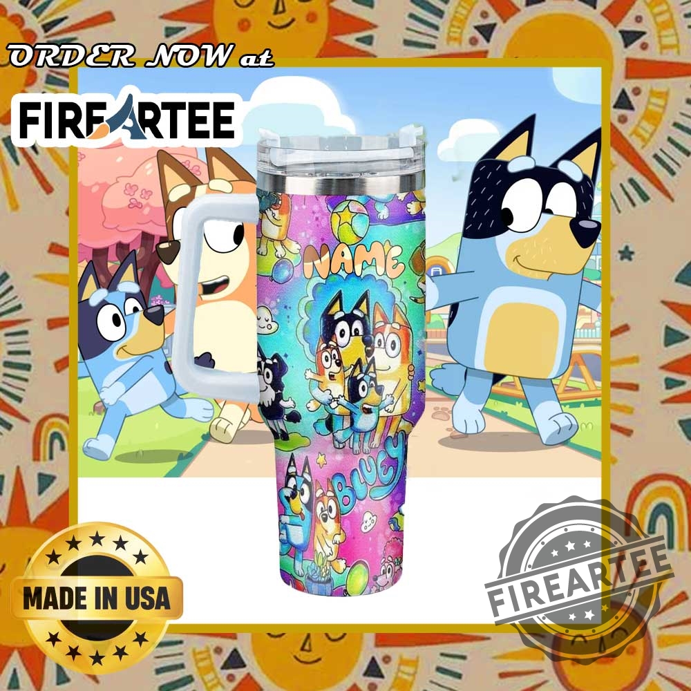 Bluey Tumbler Colorful Rainbow Kids Travel Mug With Handle And Cute Characters 5 Bluey Tumbler Colorful Rainbow Kids Travel Mug With Handle and Cute Characters