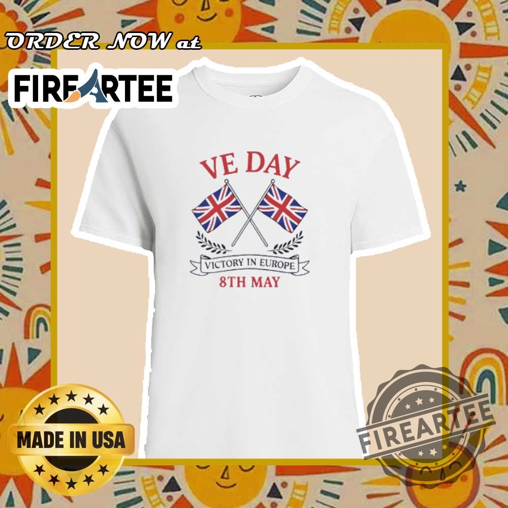 "Top Funny Political and Music Meme T-Shirts for 2024" 8 Patriotic Ve Day Union Jack Victory In Europe Flag Shirt