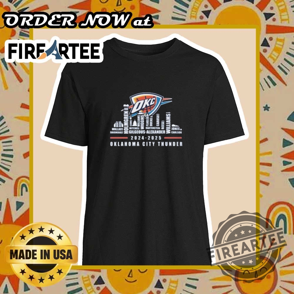 "Shop Official Denver Nuggets Playoffs Shirts: Celebrate Every Milestone!" 7 Oklahoma City Thunder Thank You For The Memories 20242025 Skyline Names Shirt