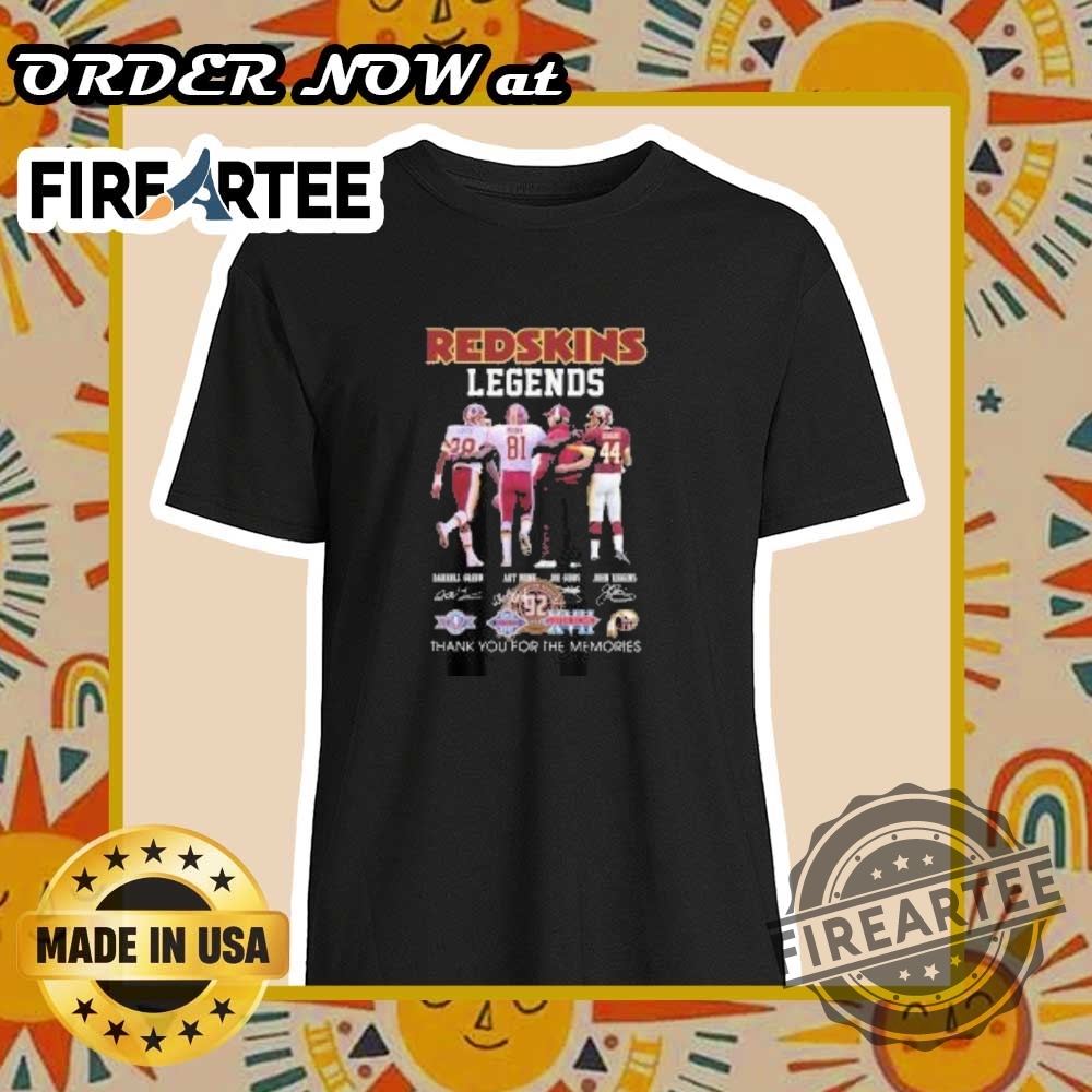 "Shop Official Denver Nuggets Playoffs Shirts: Celebrate Every Milestone!" 14 Redskins Legends Darrell Green Art Monk Joe Gibbs And John Riggins Thank You For The Memories Signatures Shirt