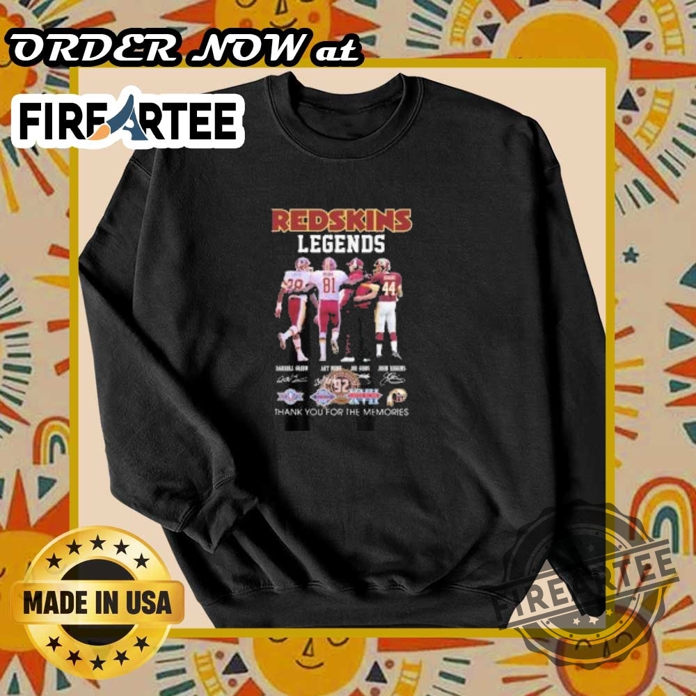 Redskins Legends Darrell Green Art Monk Joe Gibbs And John Riggins Thank You For The Memories Signatures Shirt 6 Redskins Legends Darrell Green Art Monk Joe Gibbs and John Riggins Thank You For The Memories Signatures shirt