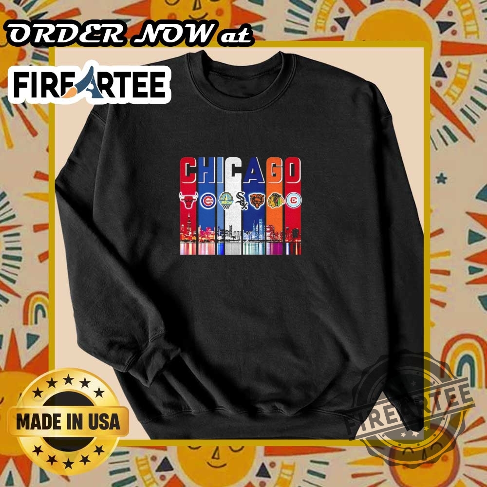 Chicago Sports Teams Collage Skyline Shirt 6 Chicago sports teams collage skyline shirt