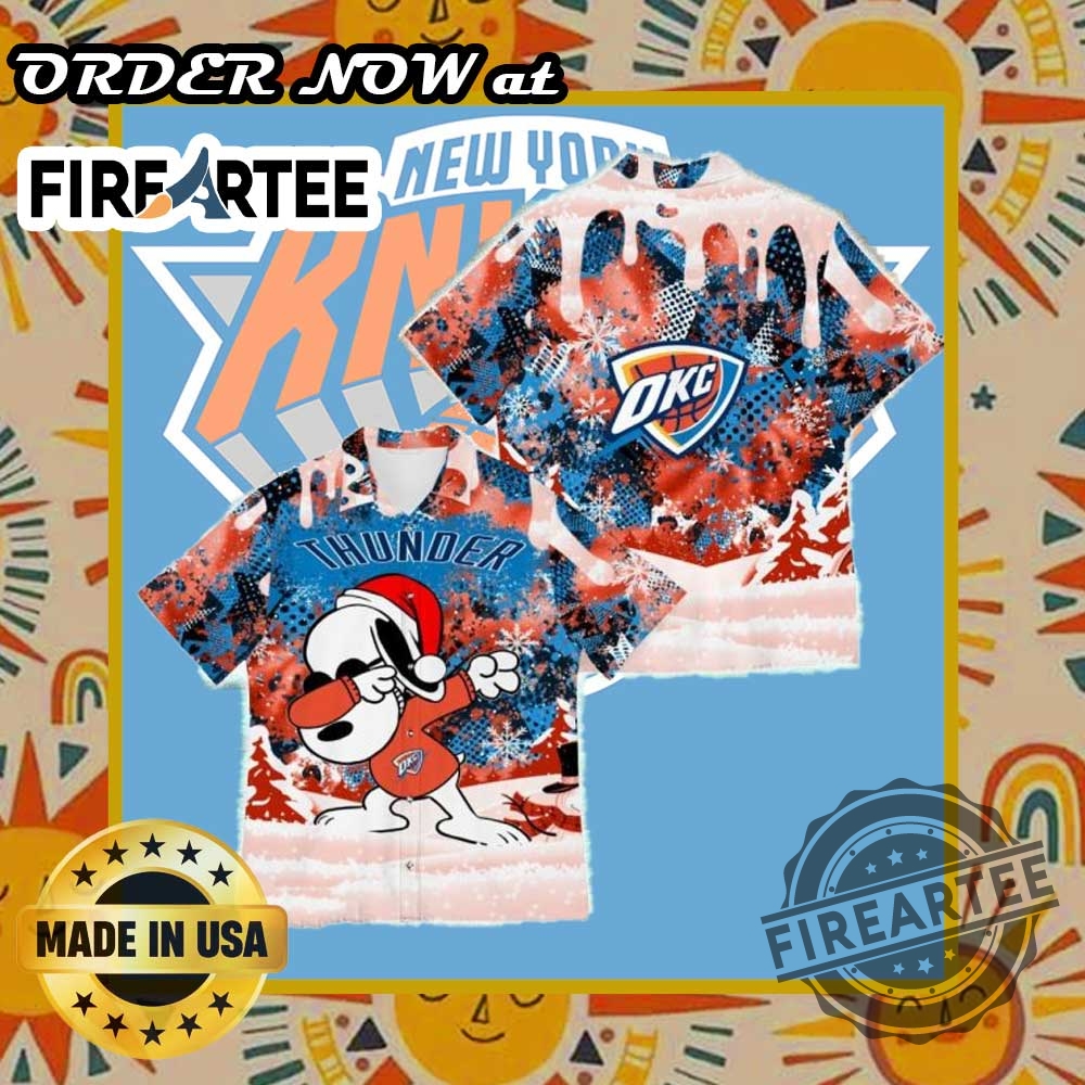 Okc Thunder Snoopy Dabbing The Peanuts Hawaiian Shirt