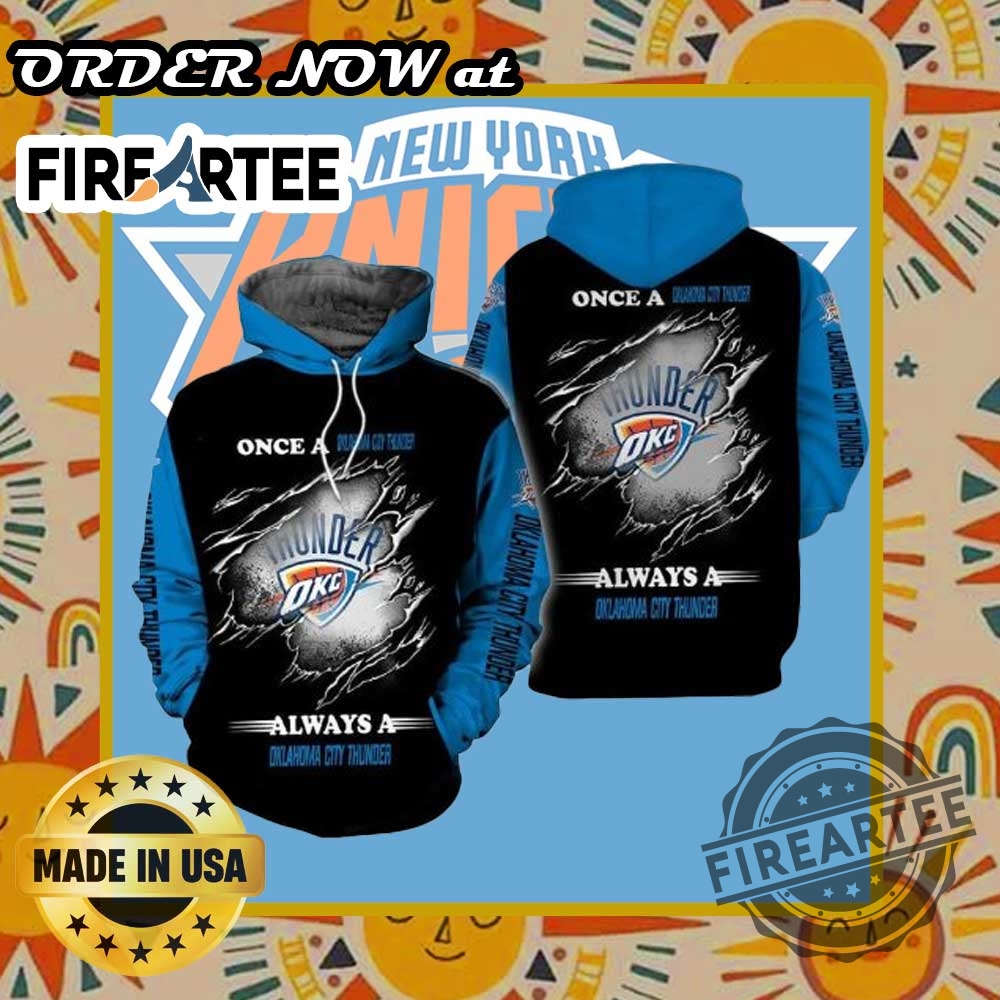 Nba Oklahoma City Thunder Blue Black Scratch For Fans Pullover Hoodie