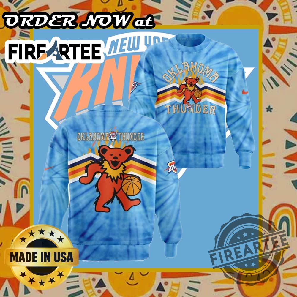 Oklahoma City Thunder X Grateful Dead Night Special Blue Sweatshirt