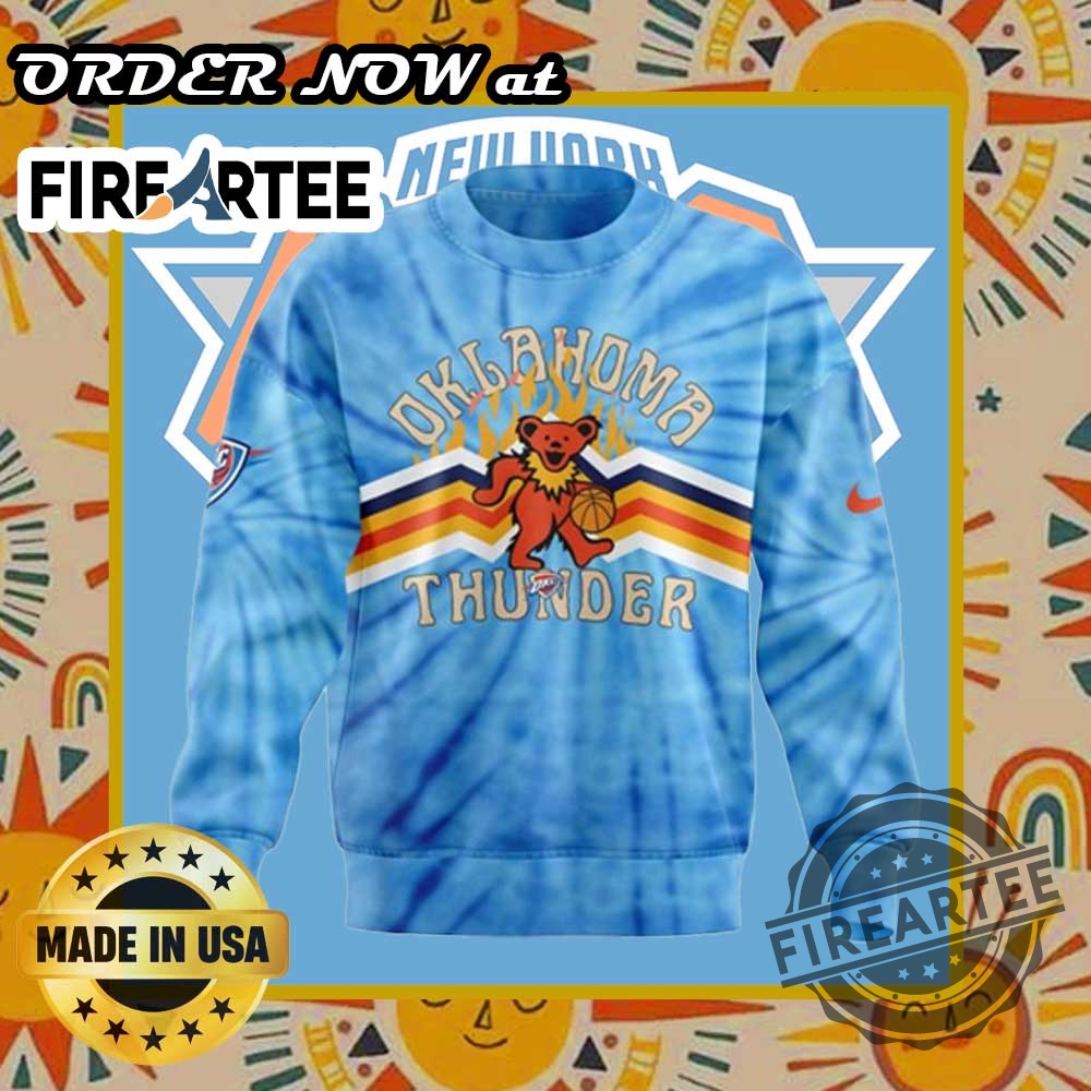 Oklahoma City Thunder X Grateful Dead Night Special Blue Sweatshirt 7 Oklahoma City Thunder x Grateful Dead Night Special Blue Sweatshirt