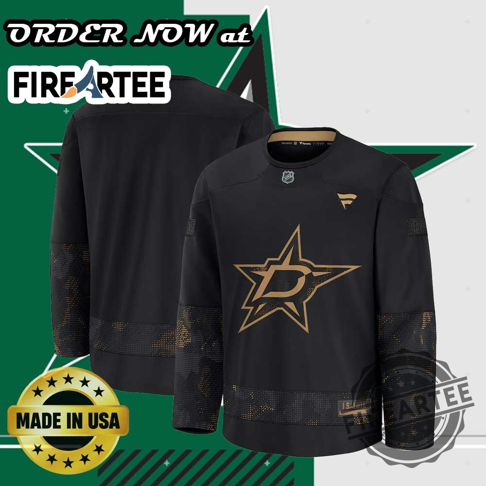 Dallas Stars Fanatics Black 2024 Military Appreciation Practice Jersey