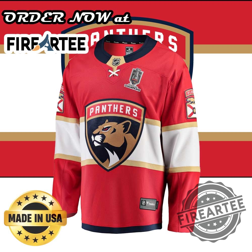 Florida Panthers Fanatics Red Home 2024 Stanley Cup Champions Breakaway Jersey 4 Florida Panthers Fanatics Red Home 2024 Stanley Cup Champions Breakaway Jersey
