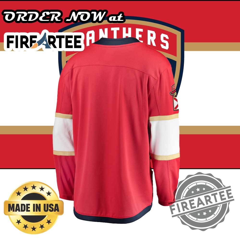 Florida Panthers Fanatics Red Home 2024 Stanley Cup Champions Breakaway Jersey 5 Florida Panthers Fanatics Red Home 2024 Stanley Cup Champions Breakaway Jersey